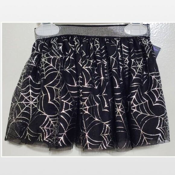 New Black Halloween Skirt With Spider Webs Ruffle Tulle - Picture 2 of 16